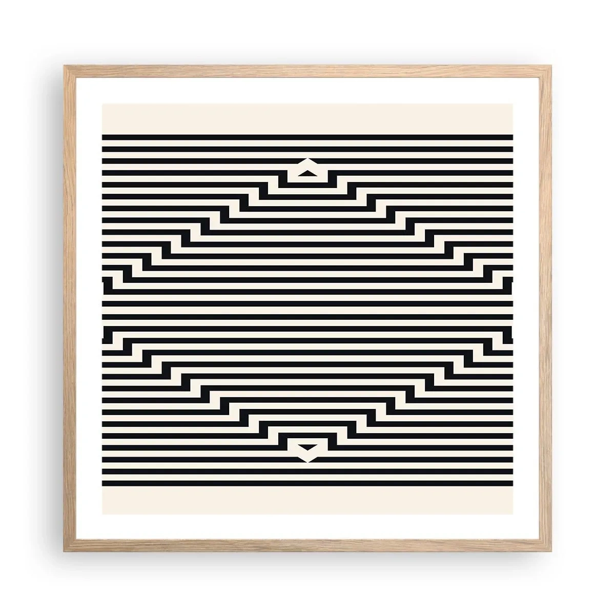 Poszter világos tölgy keretben - Geometrikus illúzió - 60x60 cm