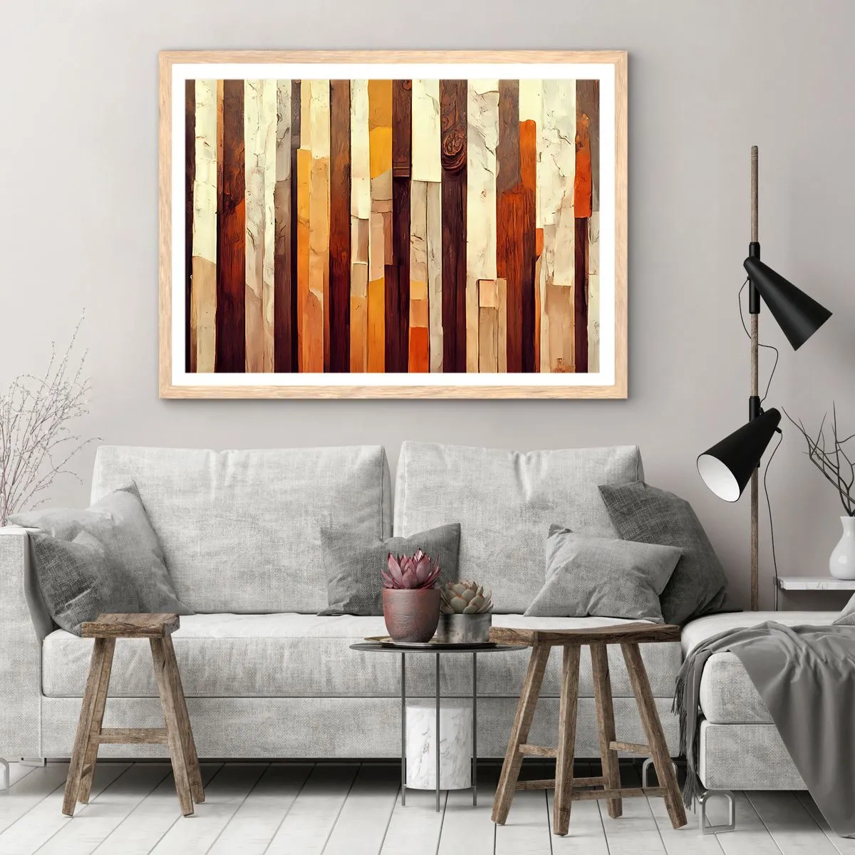 Poszter világos tölgy keretben - Az erdei fák himnusza - 91x61 cm