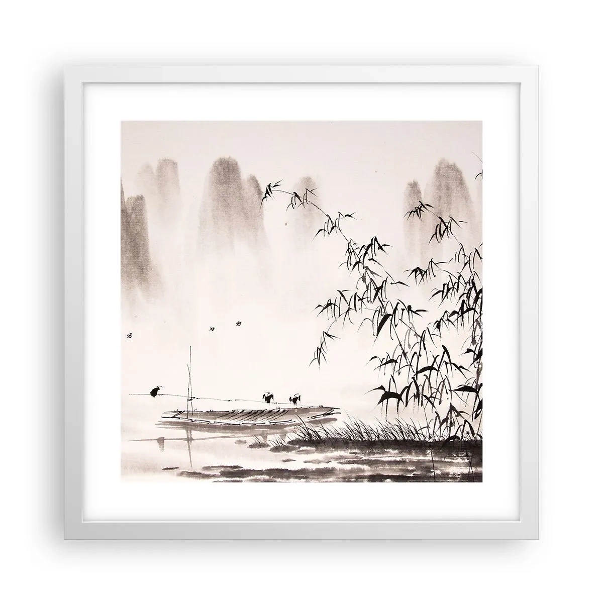 Poszter fekete keretben - A rizsföldek csendje - 40x40 cm
