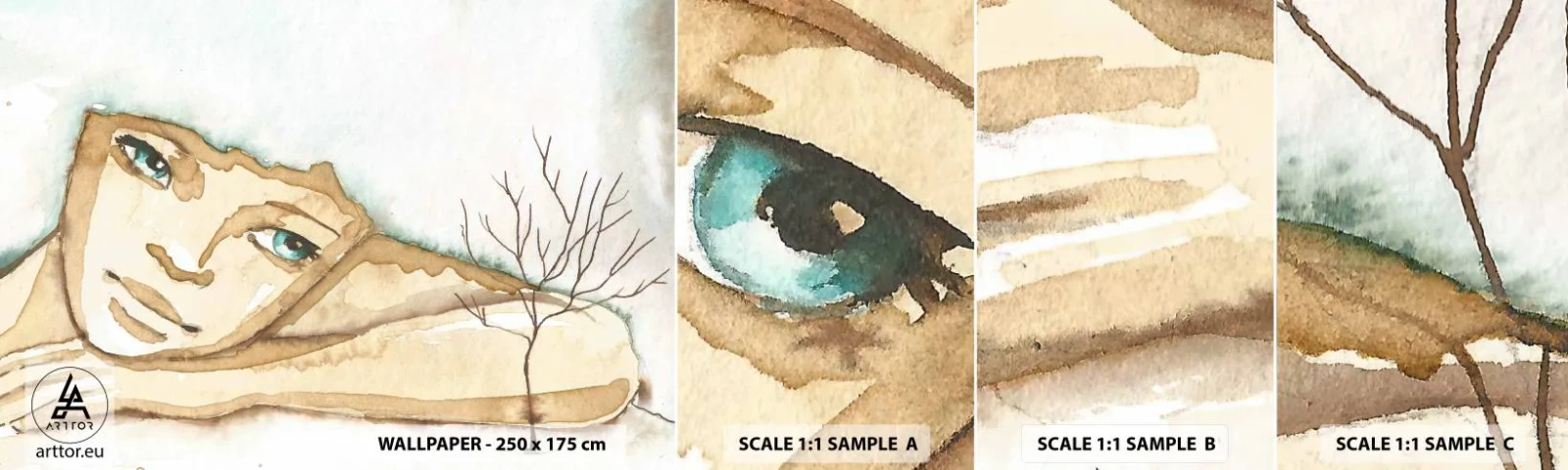 Fotótapéta Minta Öntapadós Deluxe Sticker - A csendből nő ki a költészet fája - Tündérmese, Absztrakció, Gyerekeknek - 100x30 cm