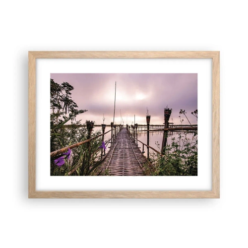 Poszter világos tölgy keretben - Nyugalom és csend Ázsiában - 40x30 cm