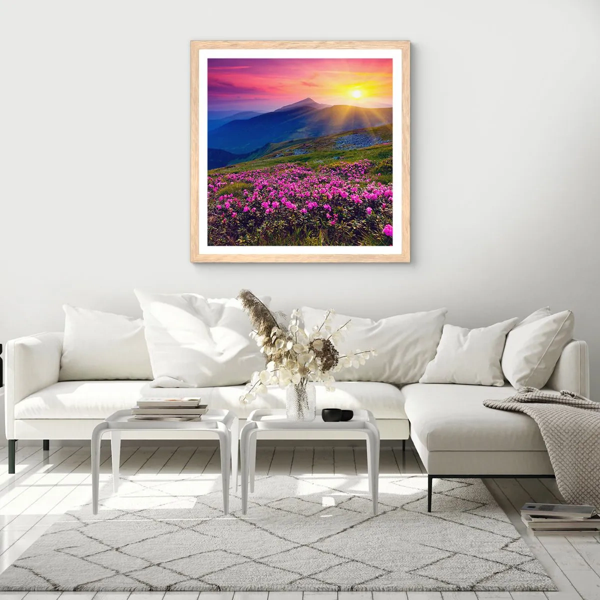 Poszter világos tölgy keretben - … És körülötte hegyi fenyő és gyógynövények illata - 60x60 cm