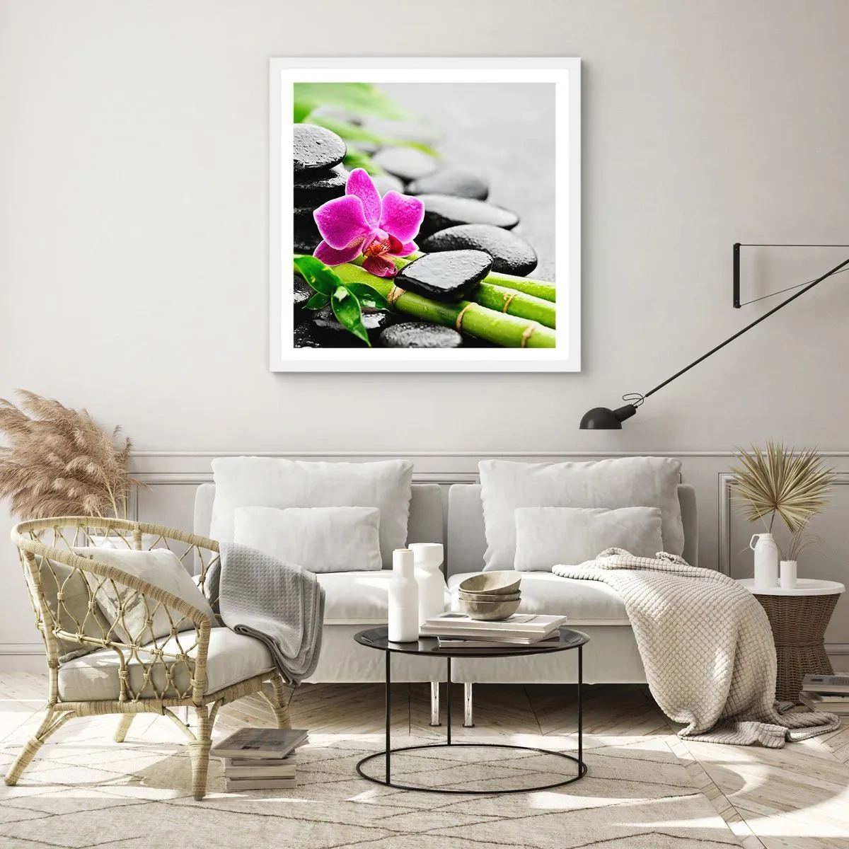 Poszter fekete keretben - Nyugodt egyensúlyban - 60x60 cm