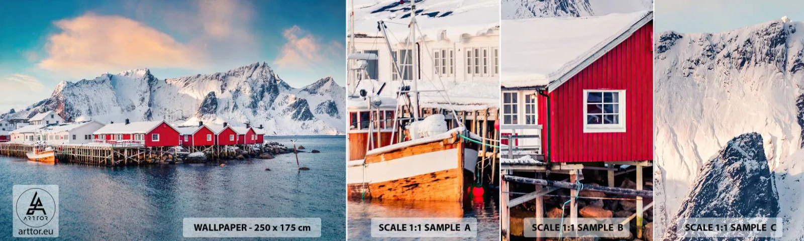 Fotótapéta Minta Standard Eco - Északi zug - Tájkép, Norvégia, Lofoten - 100x30 cm