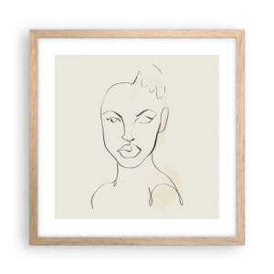 Poszter világos tölgy keretben - Az érzékiség körvonala - 40x40 cm