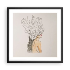 Poszter fehér keretben - Koronás szépség - 50x50 cm