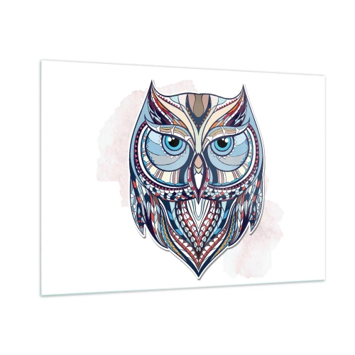 Üveg kép - Kidolgozott díszbagoly - 100x70 cm