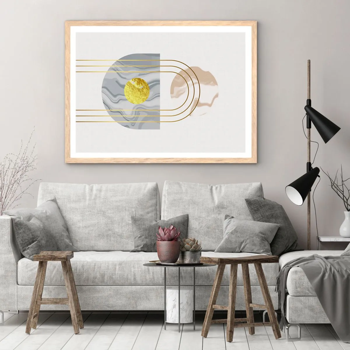 Poszter világos tölgy keretben - Fényerő és ragyogás - 100x70 cm