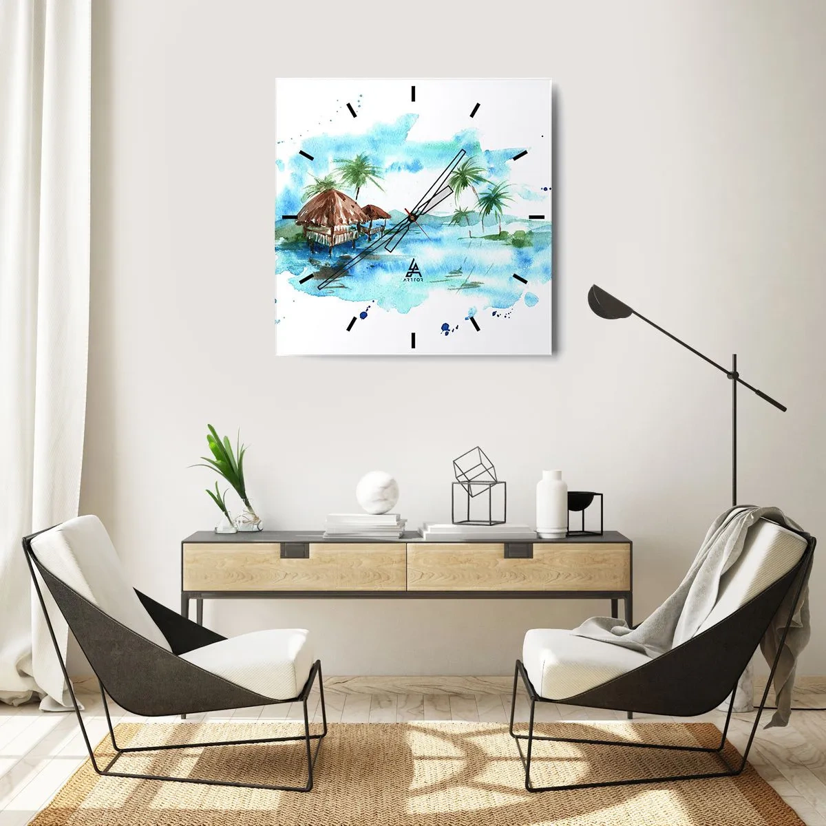 Falióra, Óra - Valahol a Csendes-óceánon - 40x40 cm