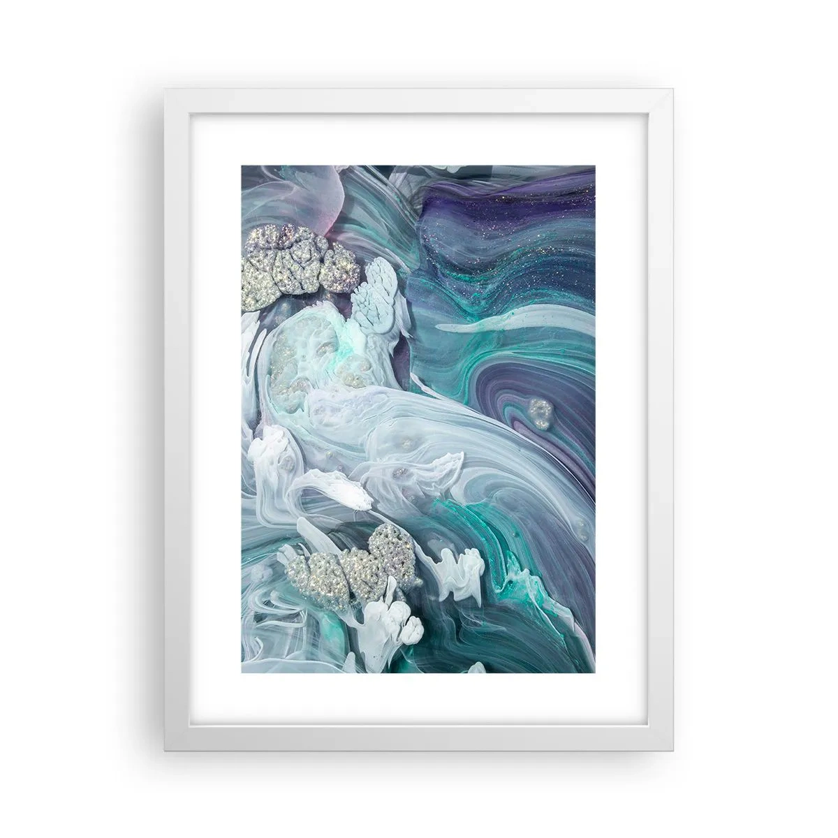 Poszter fekete keretben - Kék áramlatok - 30x40 cm