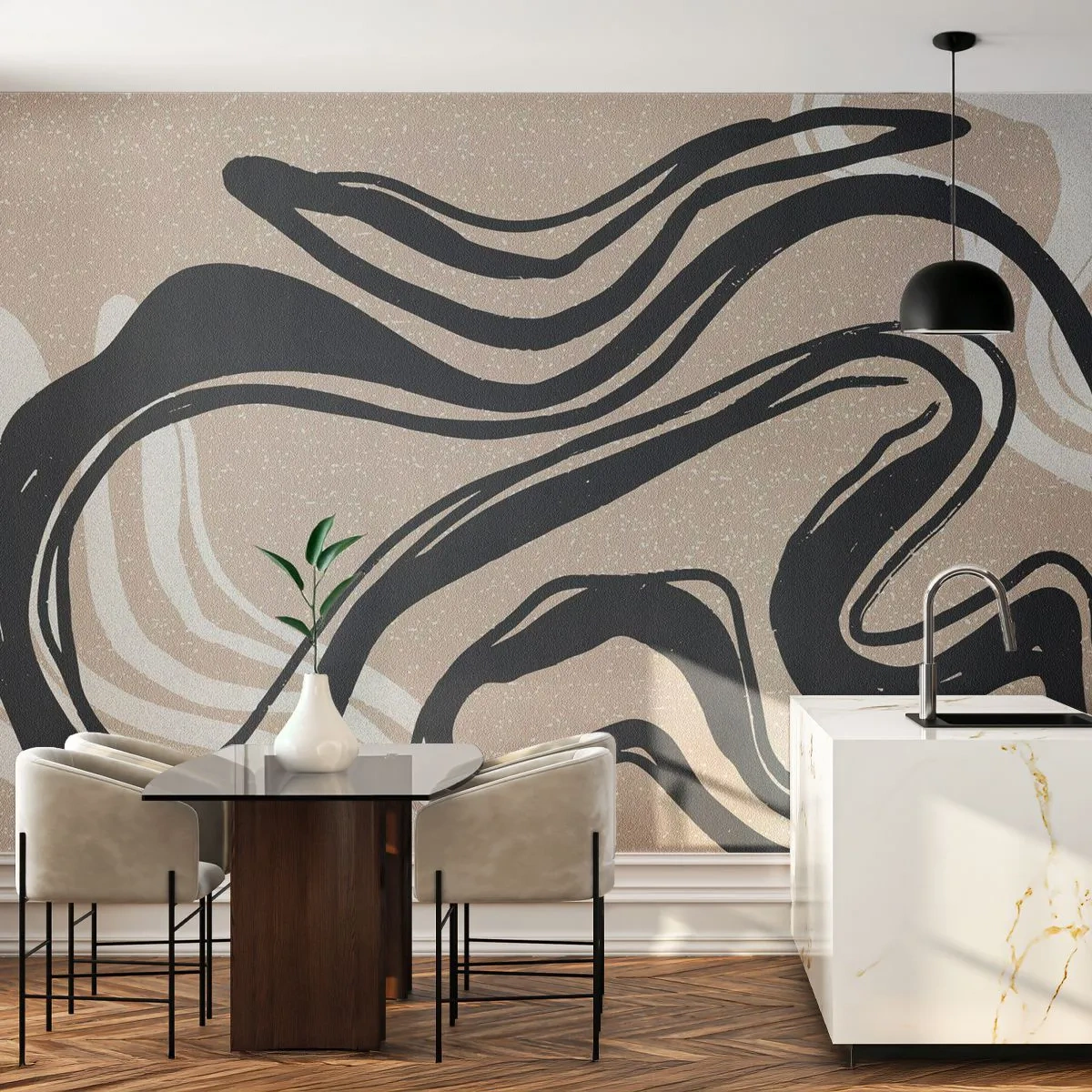 Fotótapéta Premium Canvas - Megsokszorozott kifejezés - Minimalizmus, Boho, skandináv - 400x280 cm