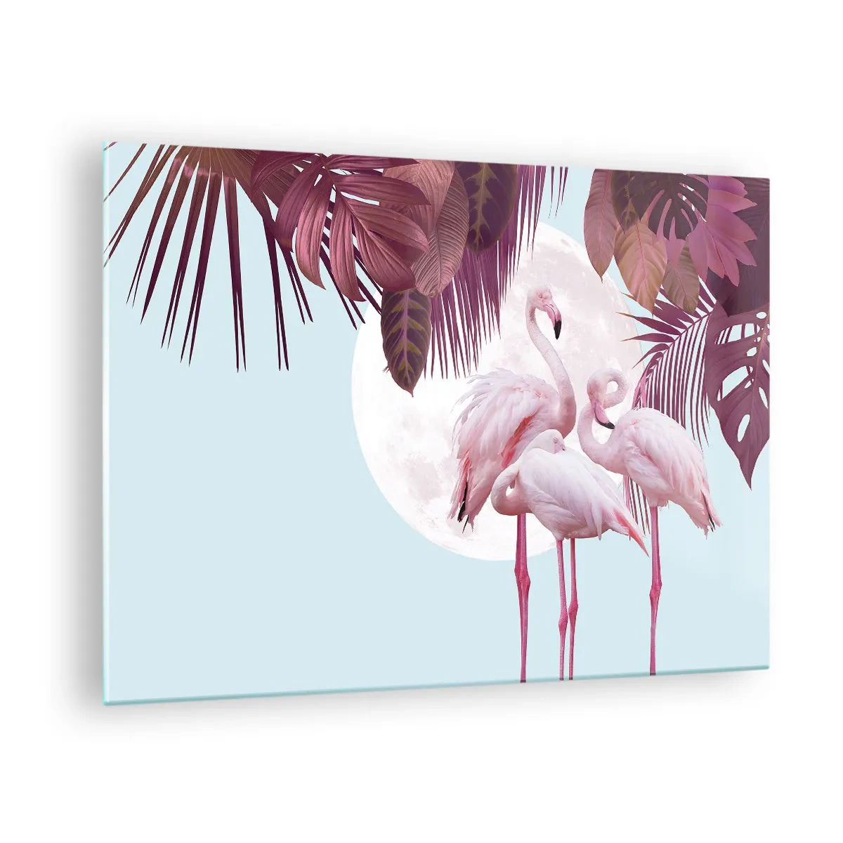 Üveg kép - Három madár kegyelem - 70x50cm - Három madárgrácia - Modern fali dekoráció nappalihoz és hálószobához ARTTOR