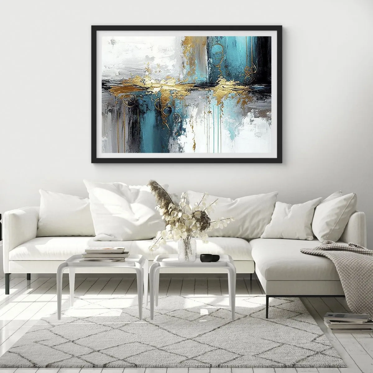 Poszter fehér keretben - Minden áramlik - 70x50 cm