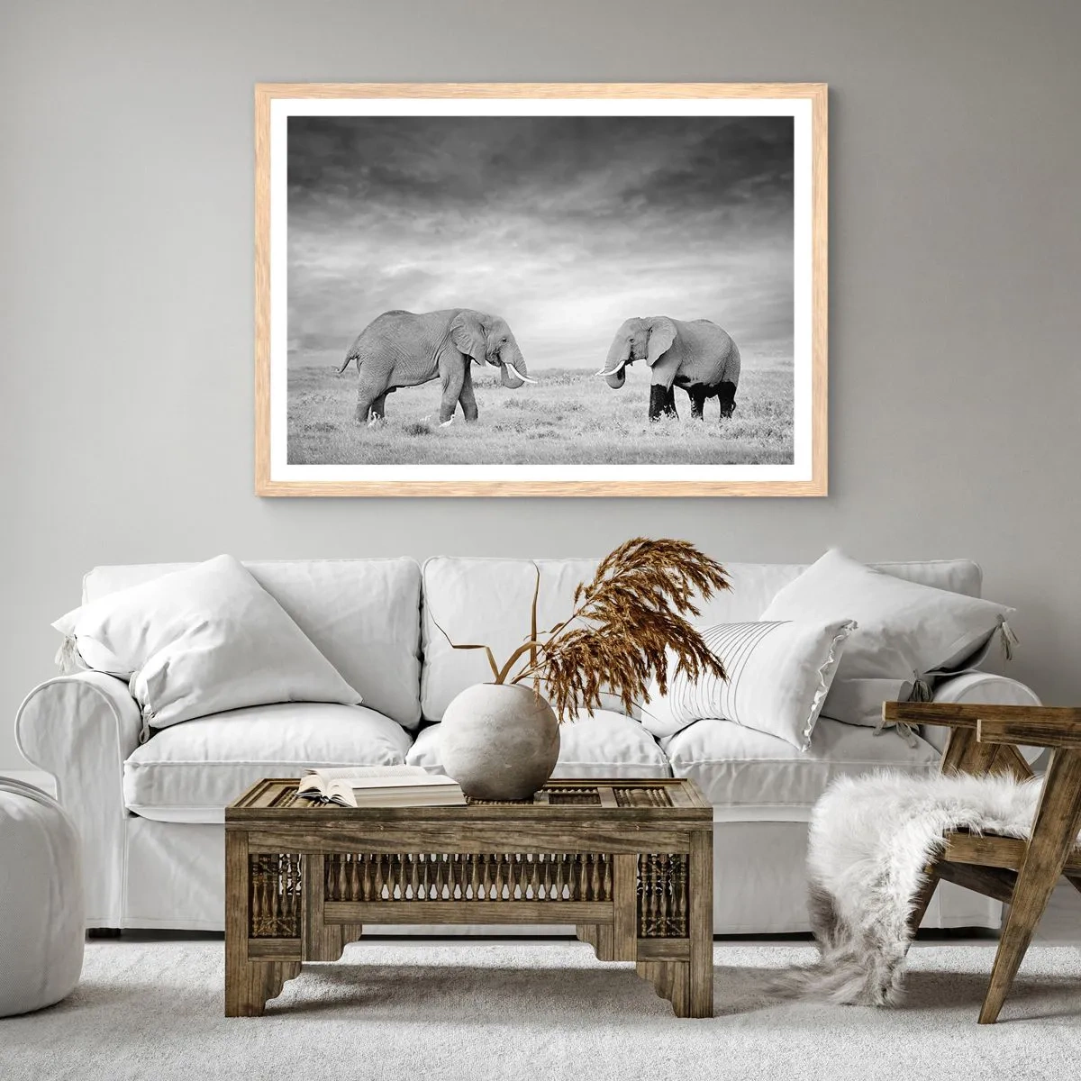 Poszter világos tölgy keretben - A szürke gyönyörű - 70x50 cm