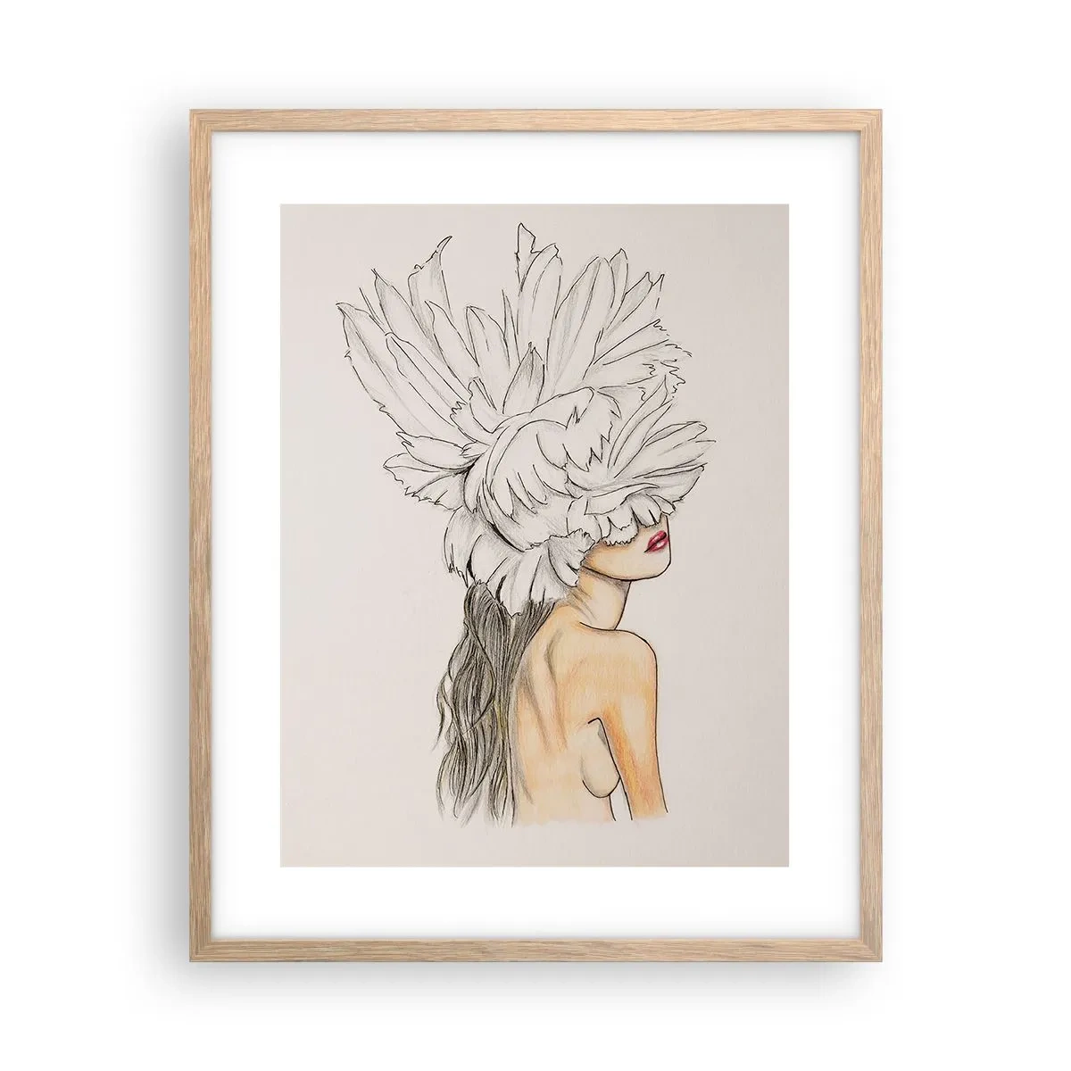 Poszter világos tölgy keretben - Koronás szépség - 40x50 cm