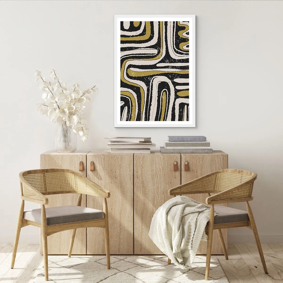 Poszter fekete keretben - Kompozíció: traktusok és sikátorok - 70x100 cm