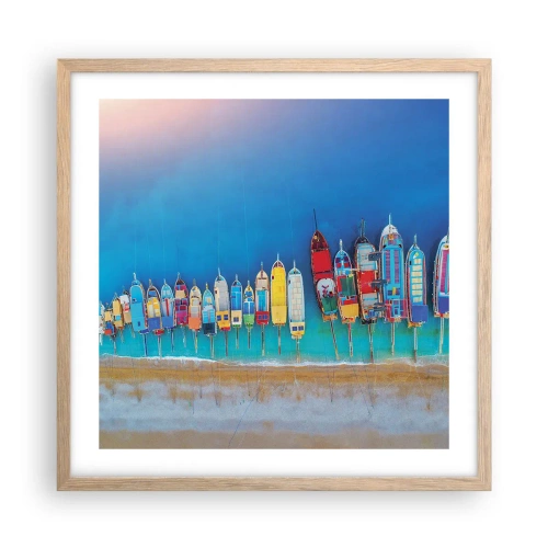 Poszter világos tölgy keretben - Madártávlatból - 50x50 cm