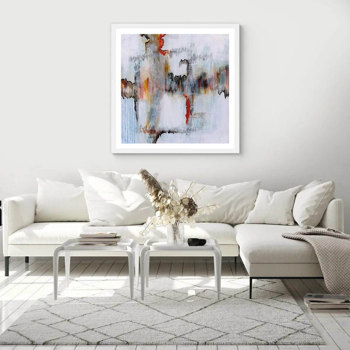 Poszter fekete keretben - Egy bottal a vízen - 30x30 cm