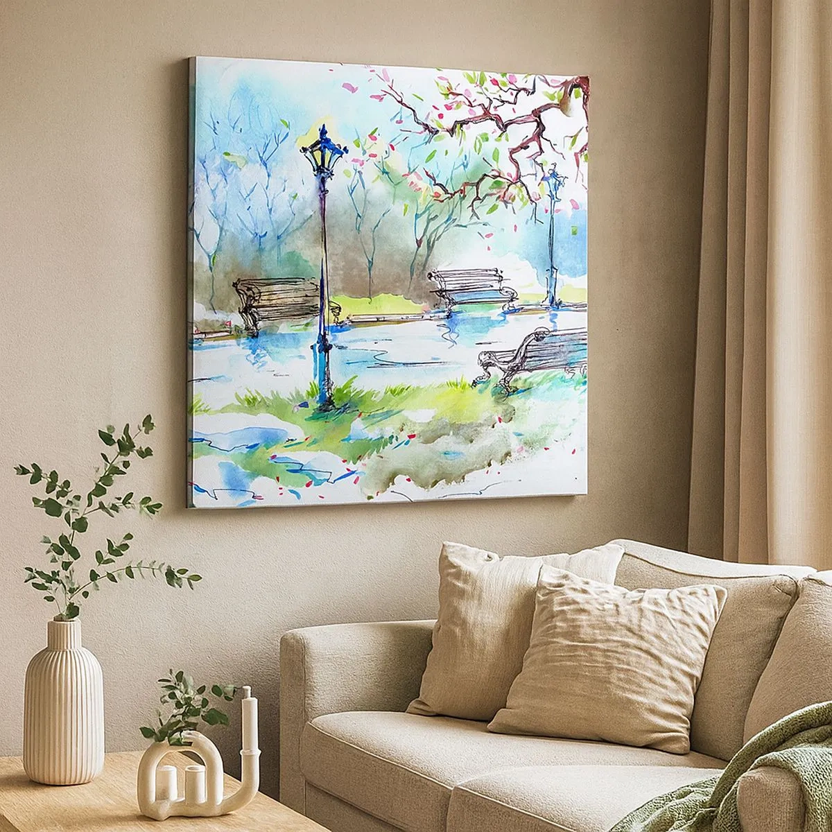 Vászonkép - A park csendjének varázsa - 30x30 cm