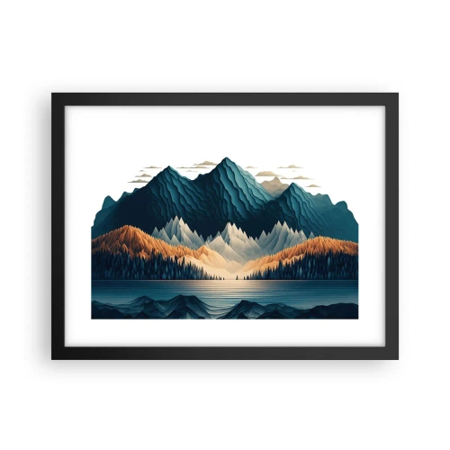 Poszter fehér keretben - Tökéletes hegyi táj - 40x30 cm