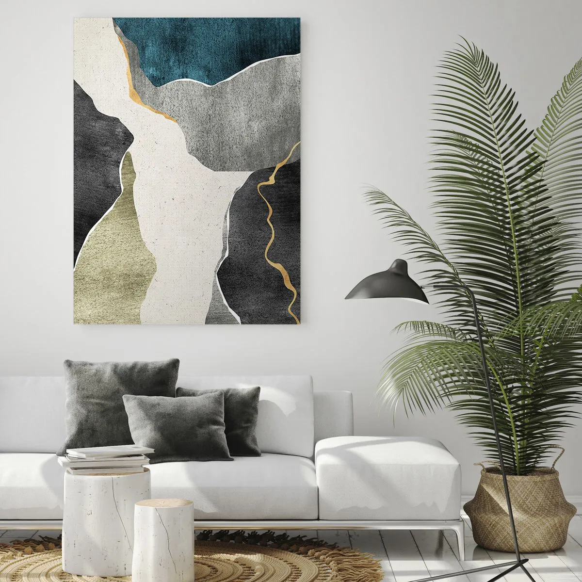 Üveg kép - Mozaik kompozíció aranyszállal - 50x70 cm