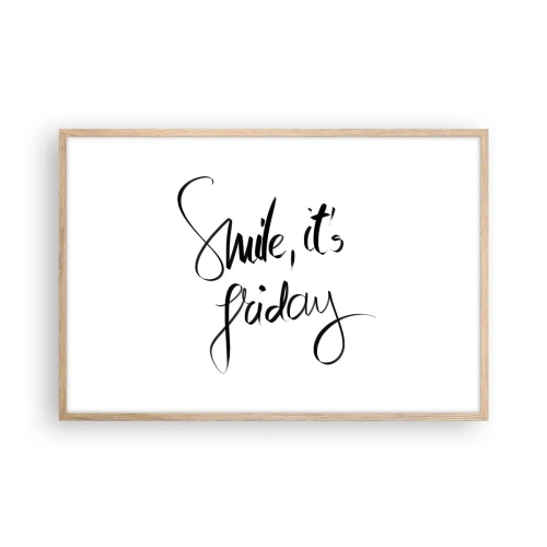 Poszter világos tölgy keretben - Igazi öröm - 91x61 cm