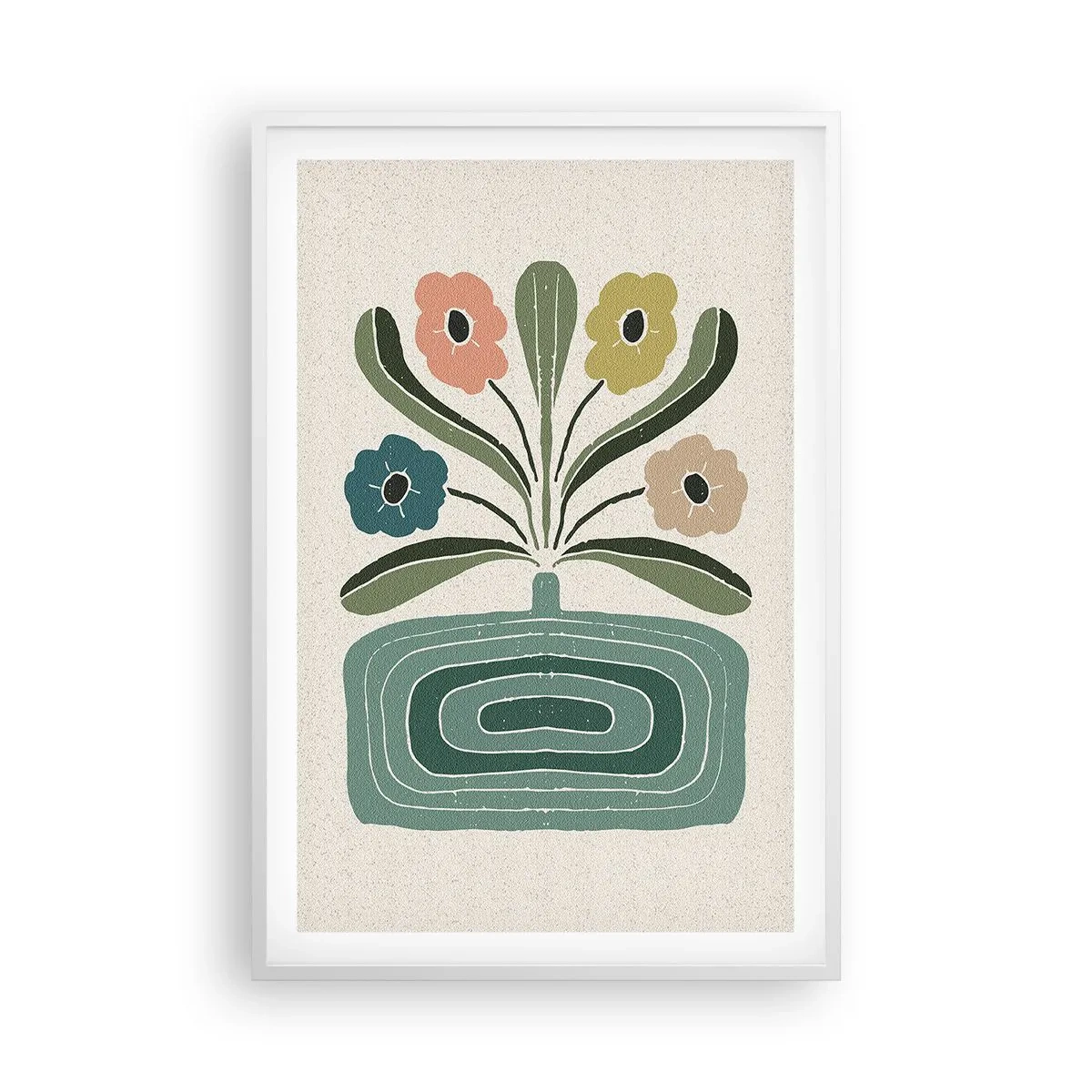 Poszter fekete keretben - Szimmetrikus csokor - 61x91 cm