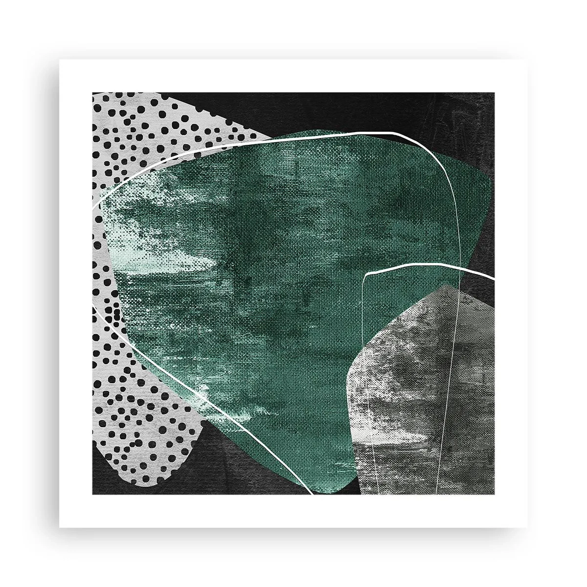 Poszter - Színes absztrakció aranypehellyel - 50x50 cm