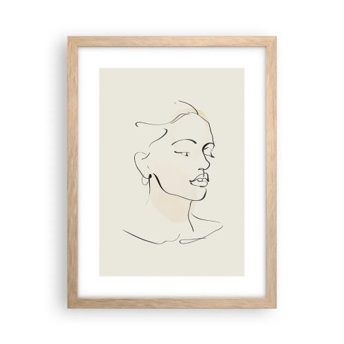 Poszter világos tölgy keretben - Bizonyos vonallal - 30x40 cm