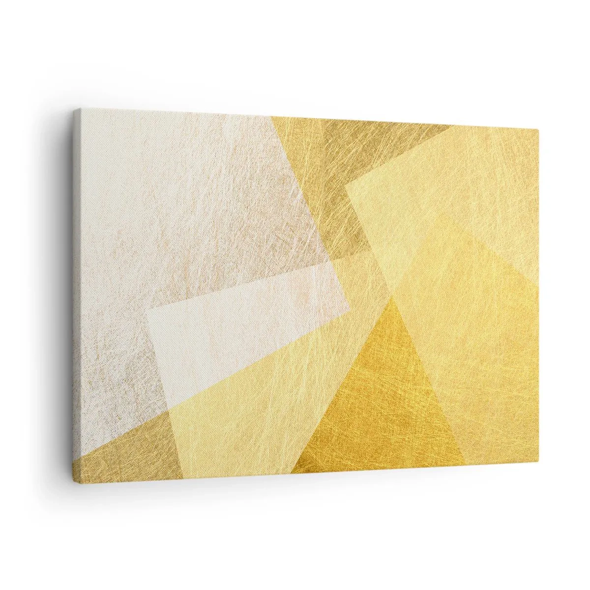 Vászonkép - Geometriai alakzatok arany és világos árnyalatokban - 70x50cm - A geometria időjárása - Modern fali dekoráció nappalihoz és hálószobához ARTTOR