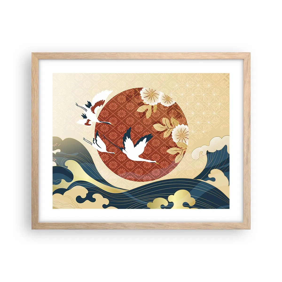 Poszter világos tölgy keretben - Japán mese - 50x40 cm