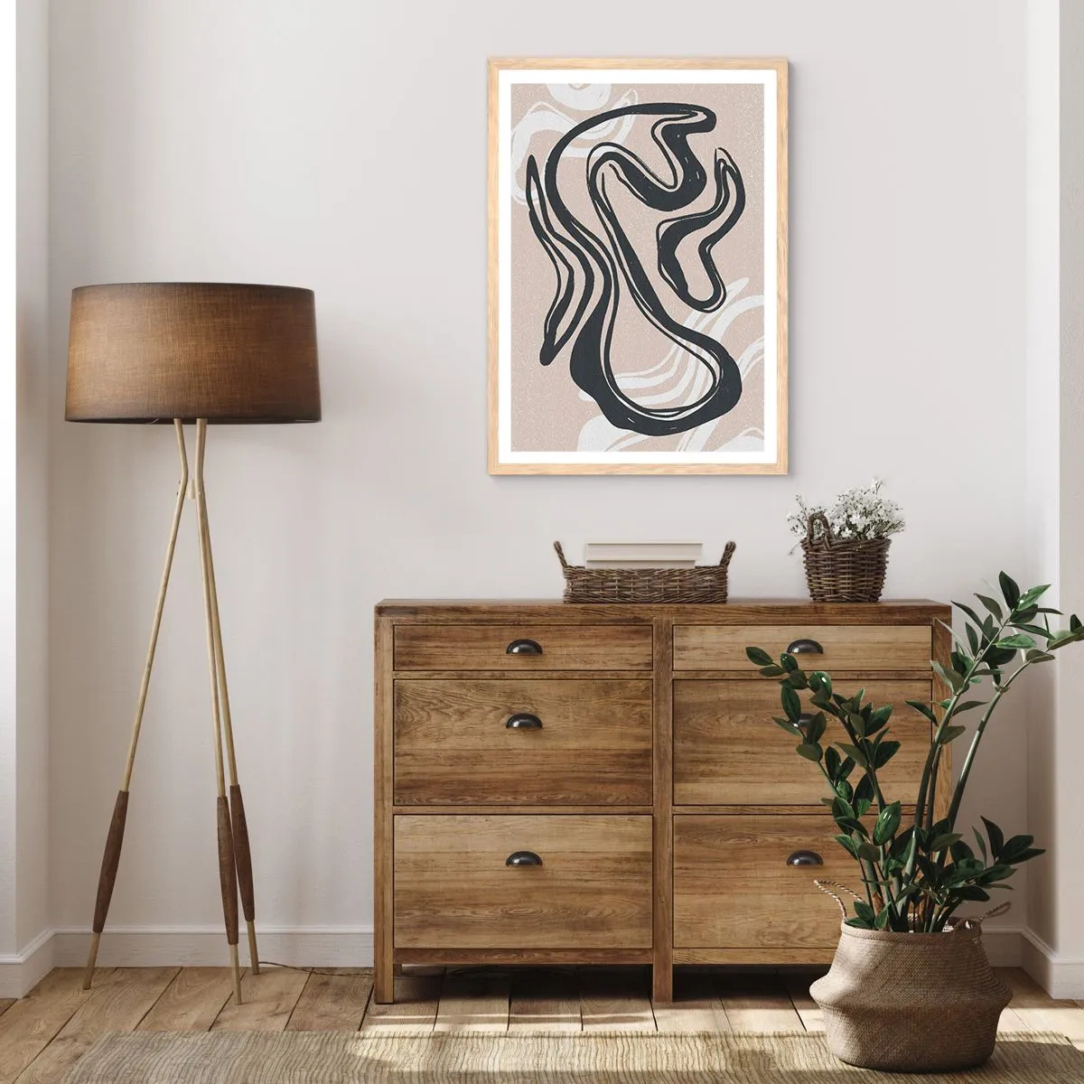 Poszter világos tölgy keretben - Megsokszorozott kifejezés - 40x50 cm