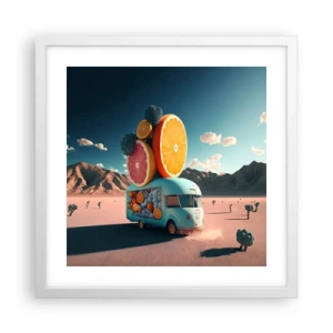 Poszter fekete keretben - A nyaralás íze - 40x40 cm