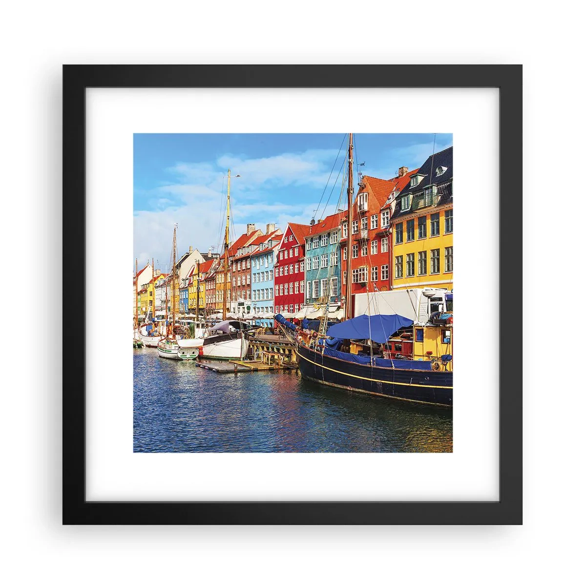 Poszter fehér keretben - Örömteli rakpart - 30x30 cm