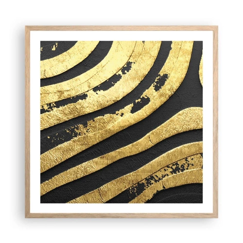 Poszter világos tölgy keretben - Minden folyik - 60x60 cm