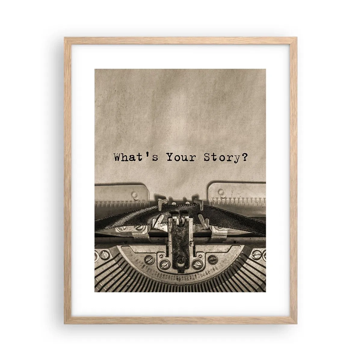 Poszter világos tölgy keretben - Meséld el - 40x50 cm