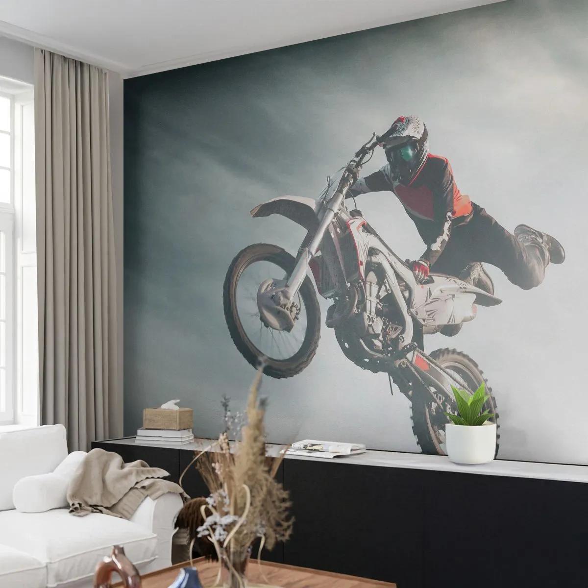 Fotótapéta Premium Sand - Nincs szórakozás kockázat nélkül - Motocross, Motorkerékpár, Motorkerékpáros - 100x70 cm