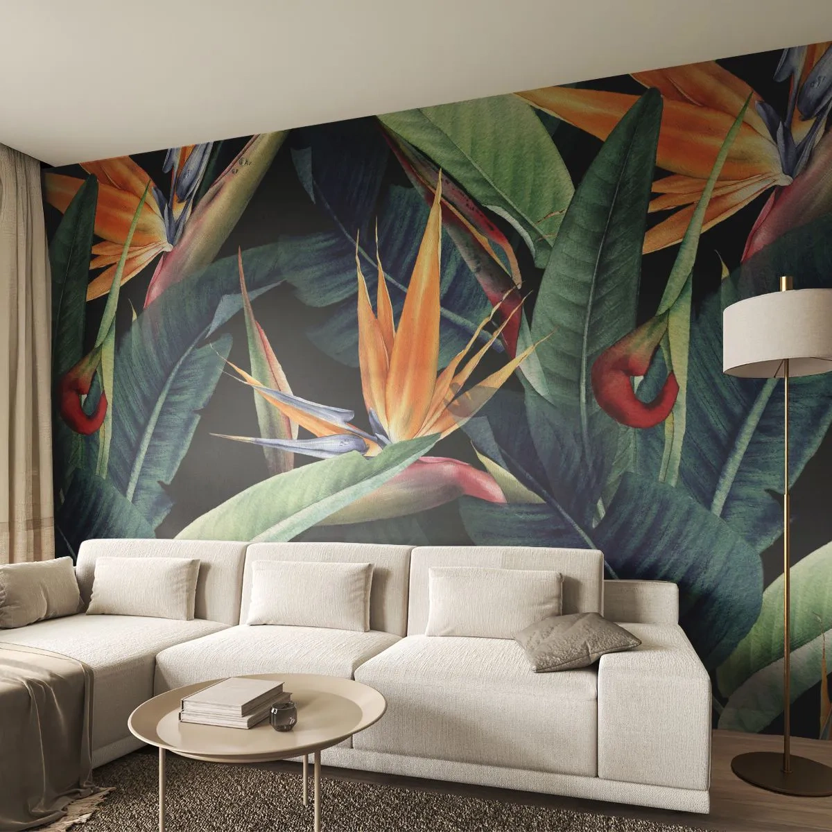 Fotótapéta Premium Sand - A trópusok lángoló virágai - Strelitzia Royal, Virág, Afrika - 100x70 cm