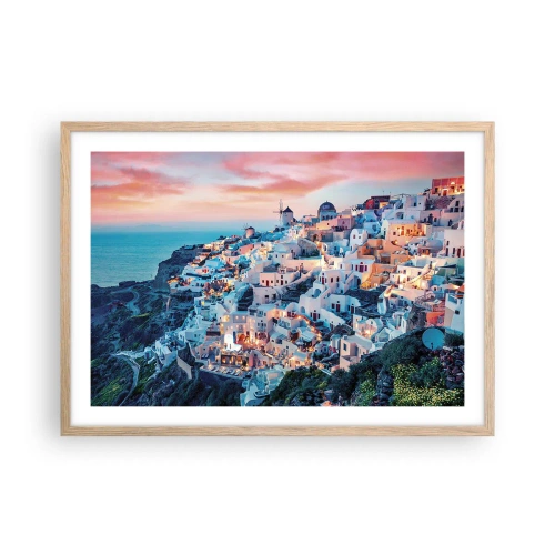 Poszter világos tölgy keretben - Nagyszerű görög vakációd - 70x50 cm