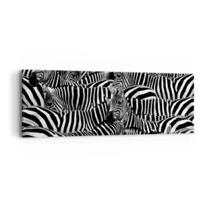 Vászonkép - Csoportos, csíkos portré - 90x30 cm