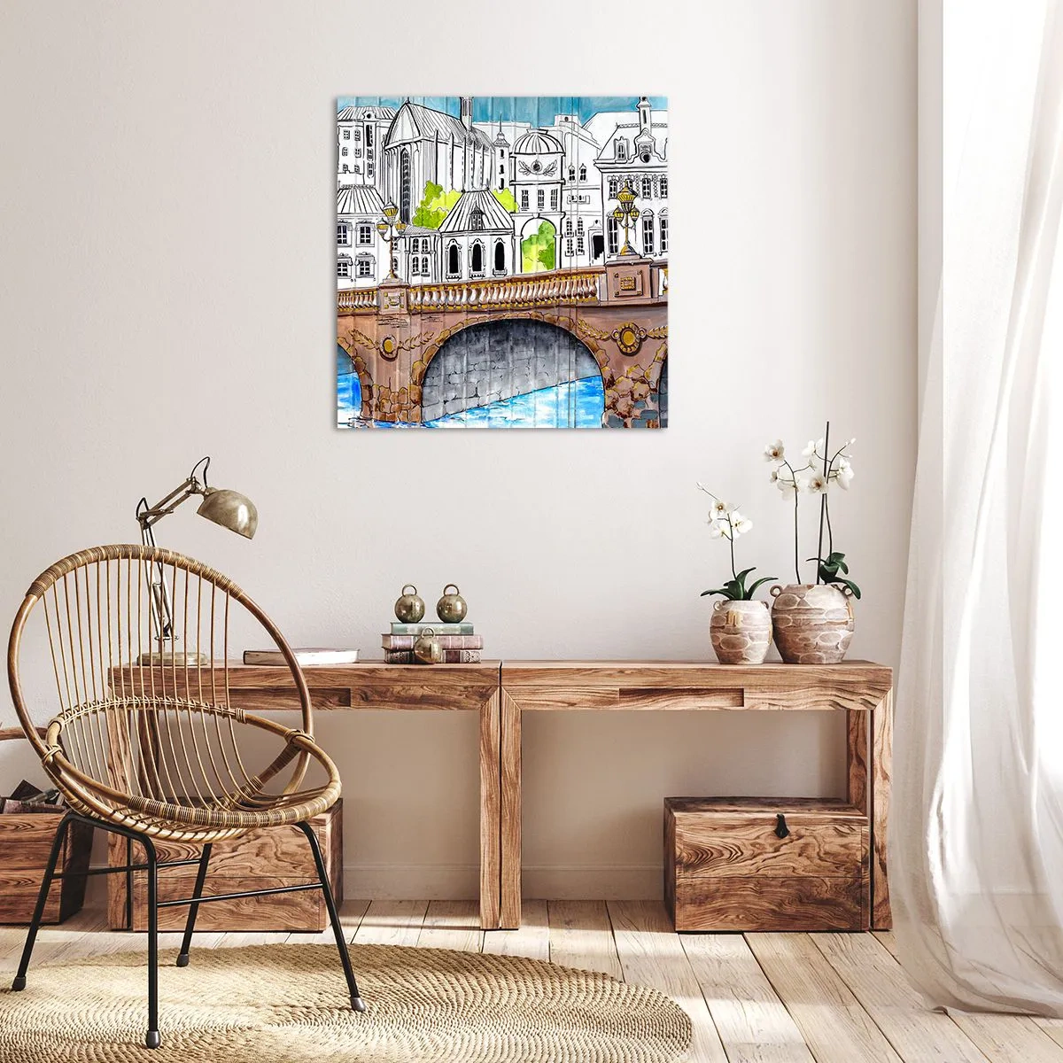 Vászonkép - Város mint a festményről - 30x30 cm