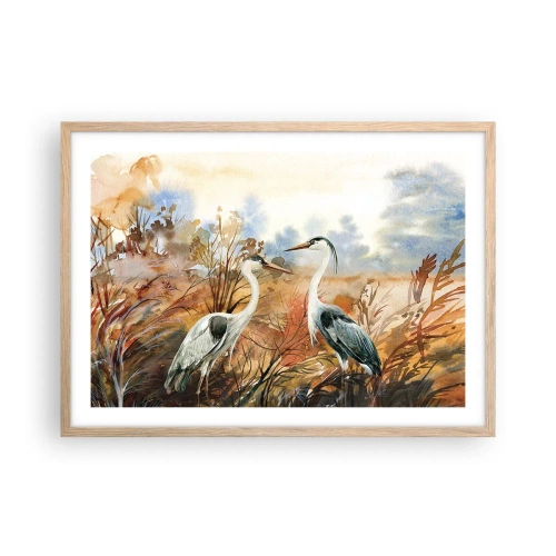 Poszter világos tölgy keretben - Hová ősszel? - 70x50 cm