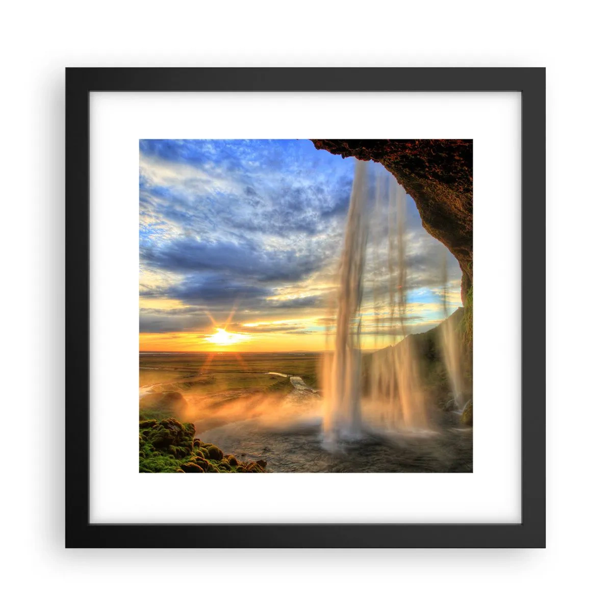 Poszter fehér keretben - Cseppfátyol mögötti világ - 30x30 cm