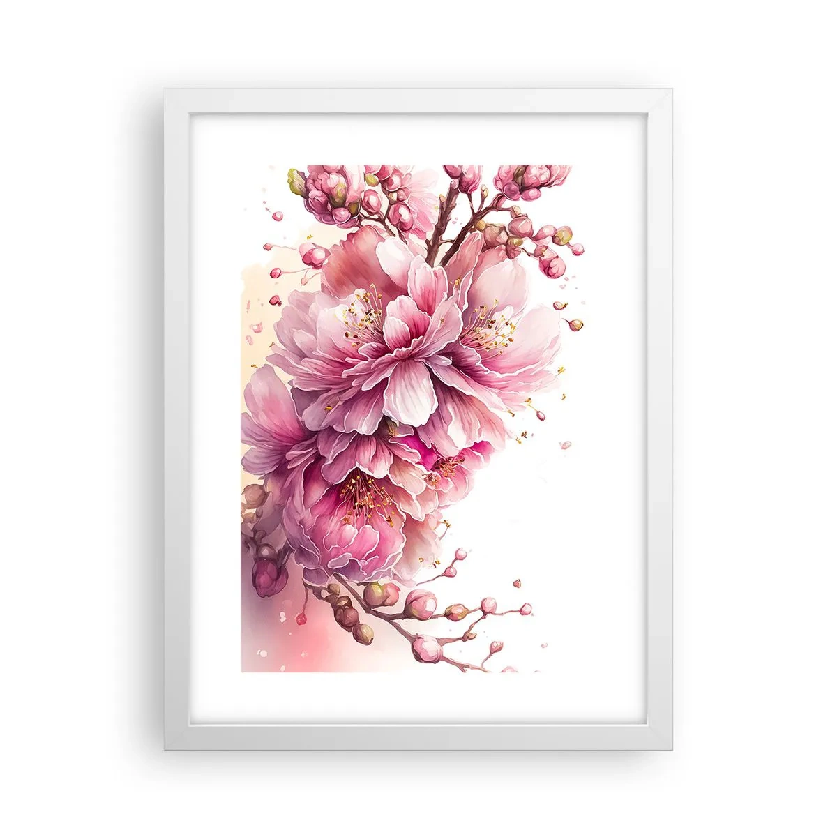 Poszter fekete keretben - Cseresznyevirág - 30x40 cm