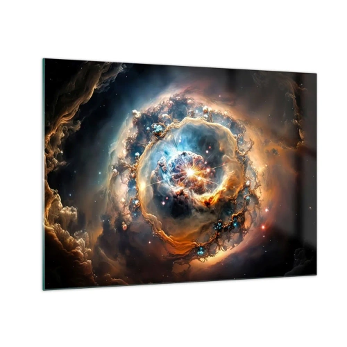 Üveg kép - Kozmikus robbanás egy galaktikus örvény középpontjában - 70x50cm - Kezdet - Modern fali dekoráció nappalihoz és hálószobához ARTTOR