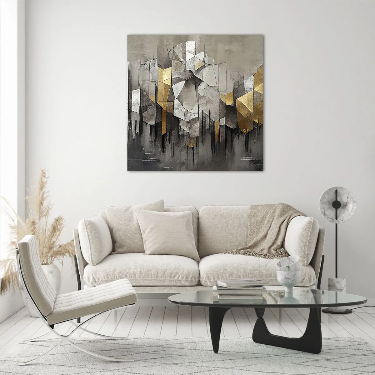 Üveg kép - Kompozíció jégből és fényből - 50x50 cm