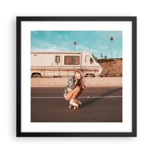 Poszter fehér keretben - Mosolyt kérek! - 40x40 cm