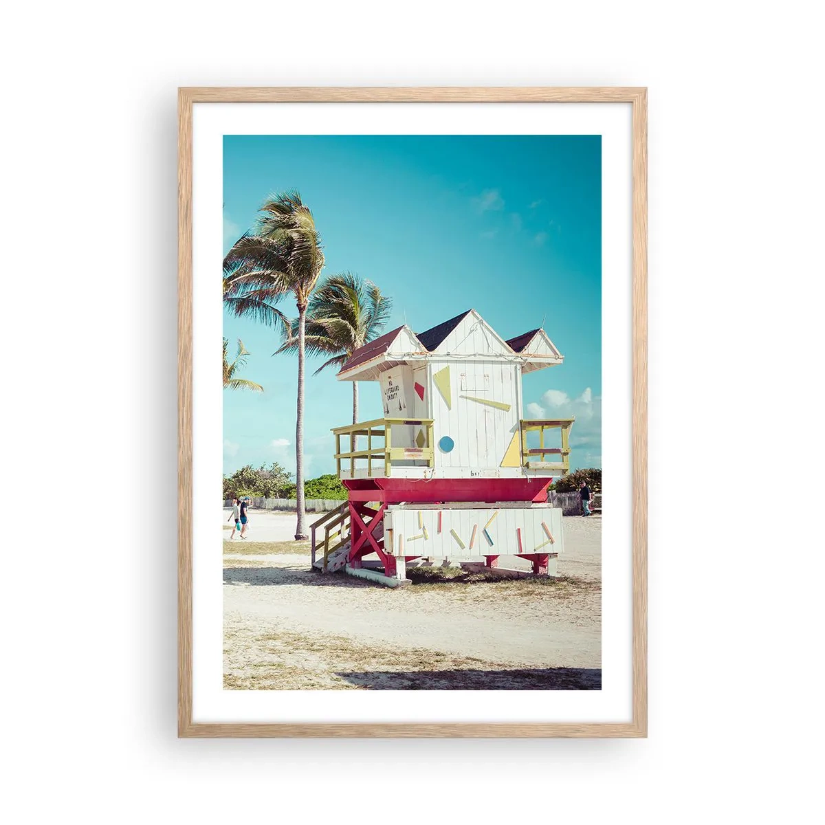 Poszter világos tölgy keretben - Gyönyörű nap vár rád - 50x70 cm