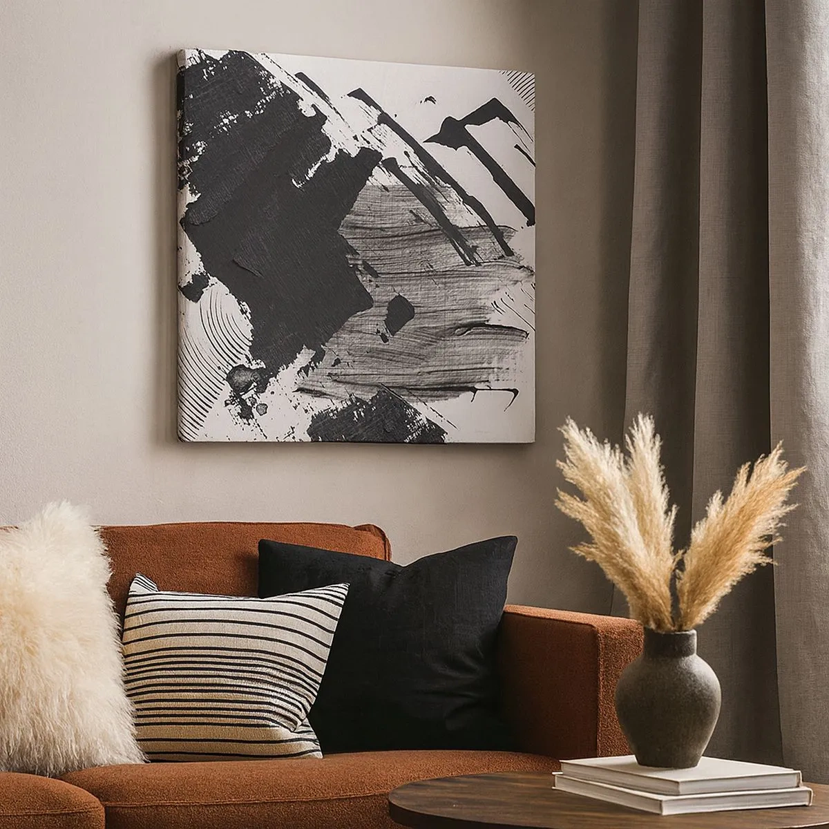 Vászonkép - Absztrakció - a fekete kifejezése - 30x30 cm