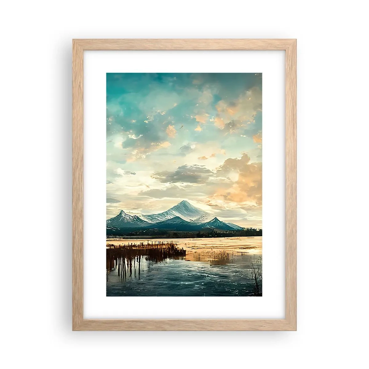 Poszter világos tölgy keretben - Az ég védelme alatt - 30x40 cm